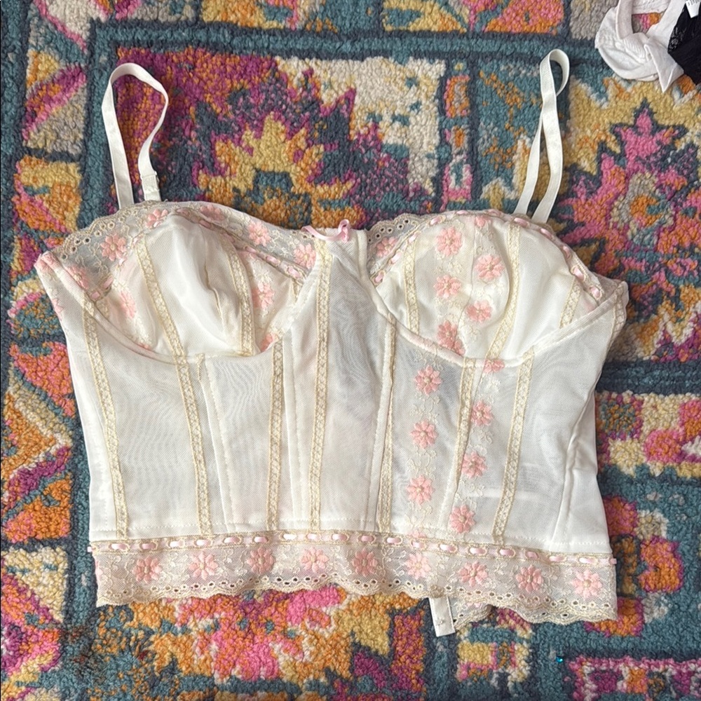 Forever 21 Floral Embroidered Tank Top